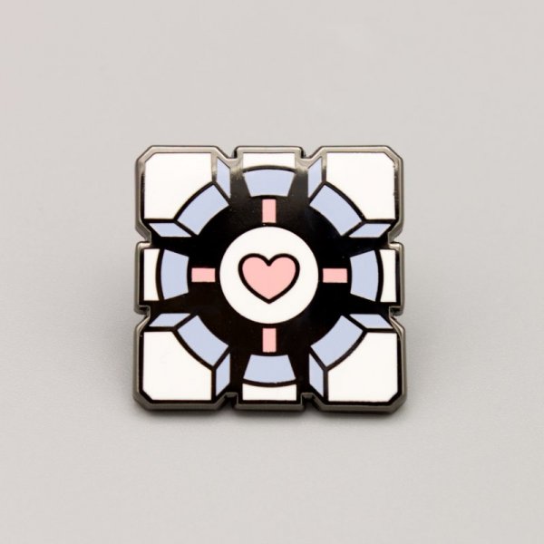 Portal: Weighted Companion Cube hard enamel pin