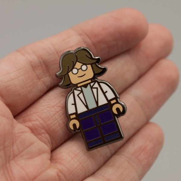 Otacon minifig hard enamel pin